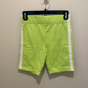 Neon green biker shorts